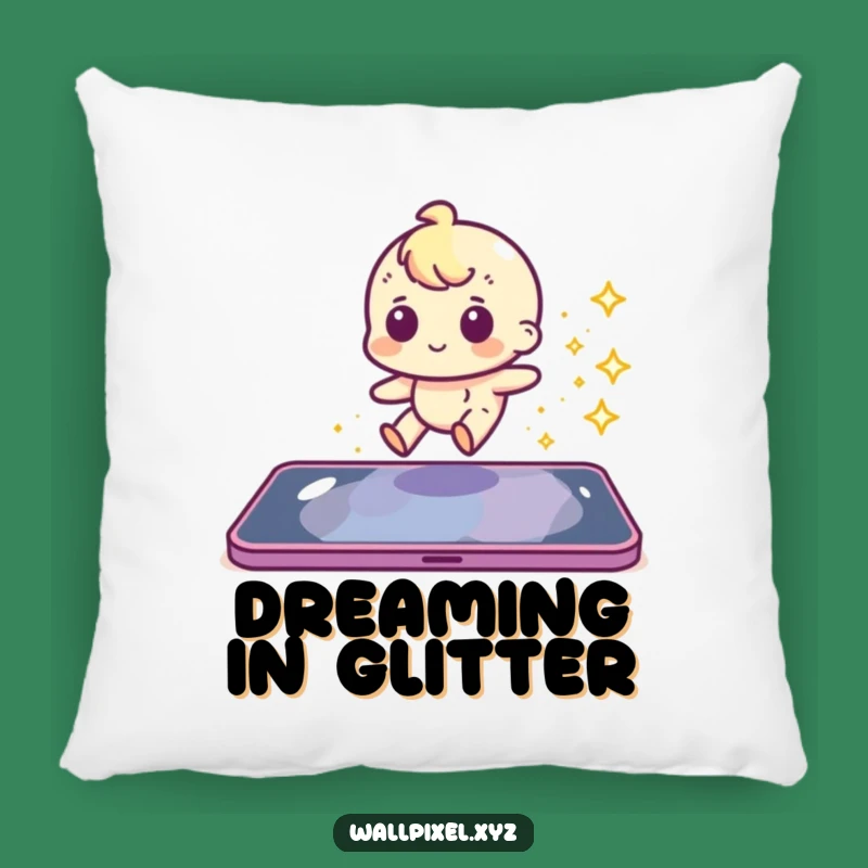Funny Pixel Slide Sparkle Pillow - Cozy Retro Gaming Decor