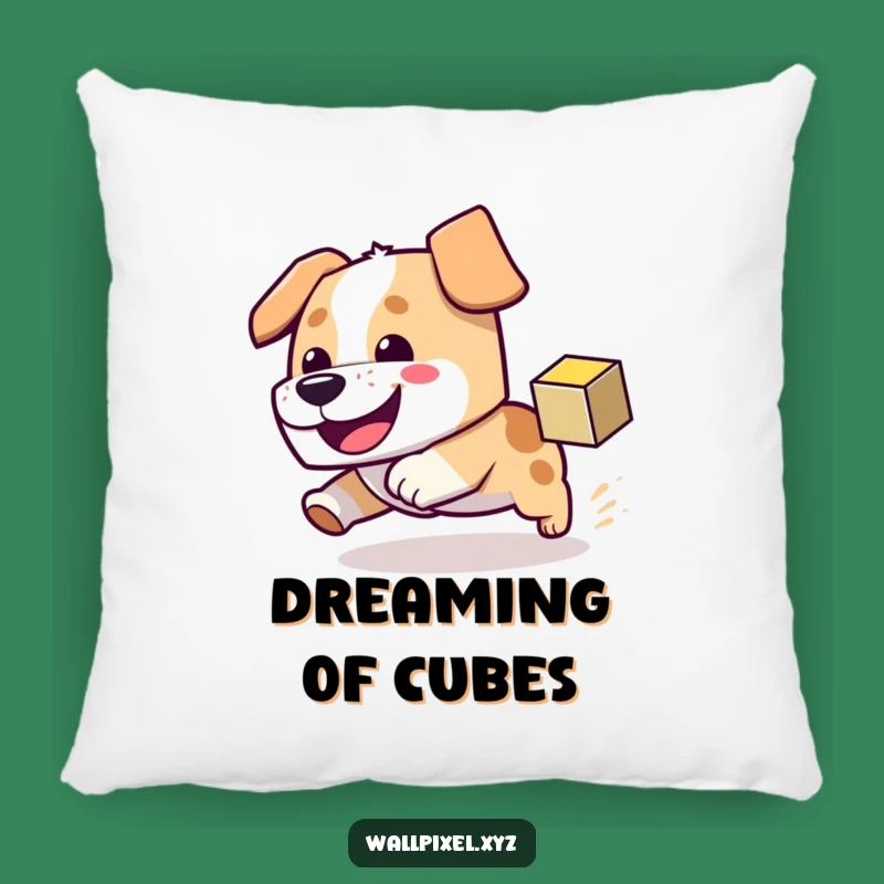 Funny Block Dog Pillow - Cozy Comfort with Pixel Play