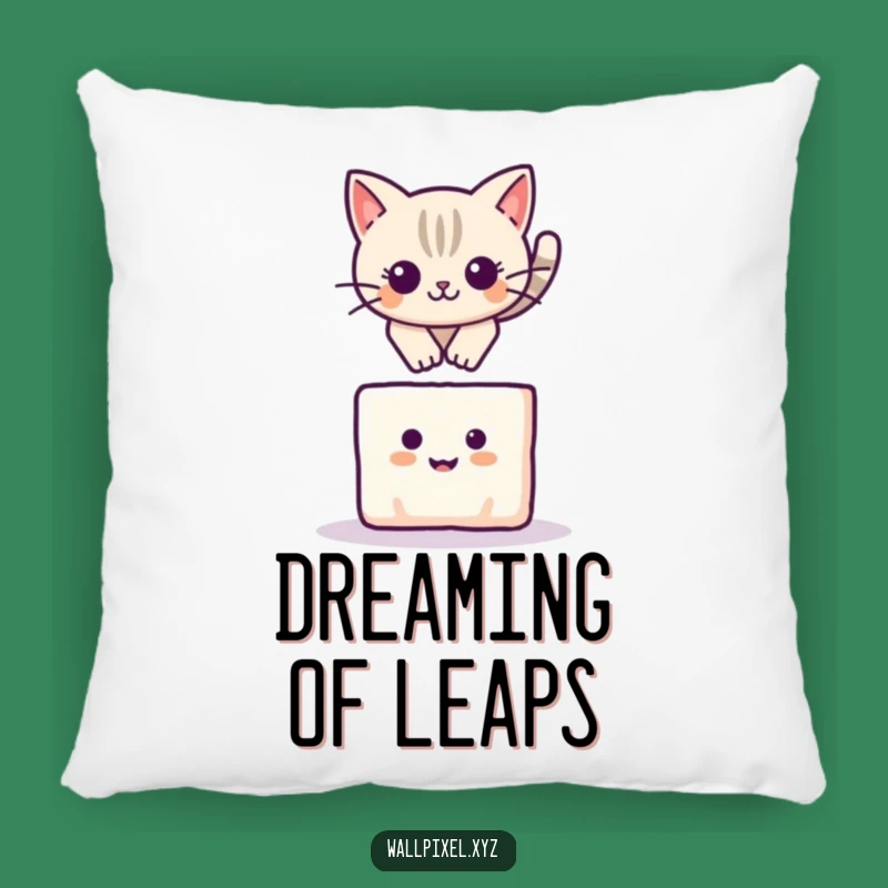 Funny Pixel Cat Leap Pillow: Add Playful Comfort to Your Cozy Nook!