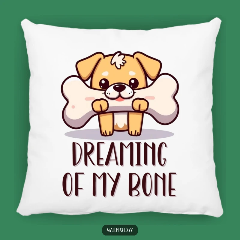 Funny Pixel Dog Bone Pillow: Cozy Retro Gaming Decor for Pup Lovers
