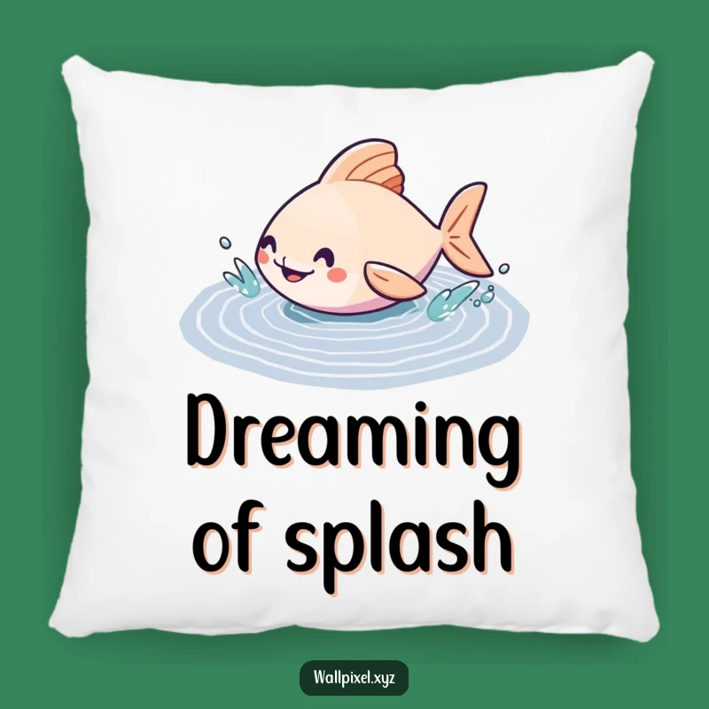 Funny Geometric Fish Pillow: Cozy Up with Pixelated Puddle Comfort