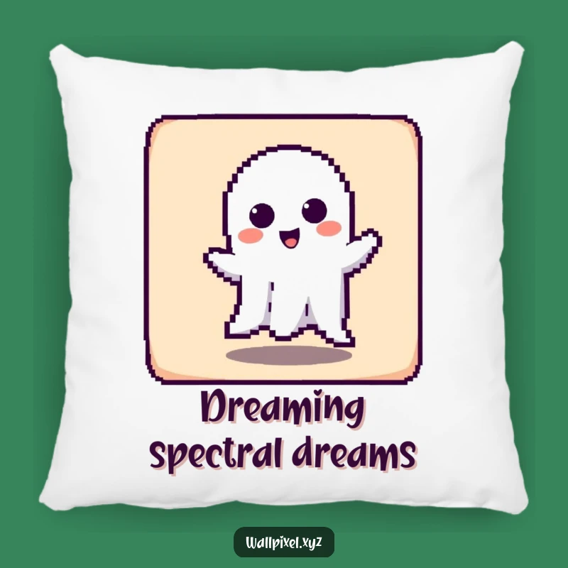 Cozy Funny Pixel Ghost Pillow: Snuggle with Playful Spookiness
