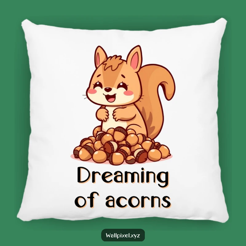 Funny Blocky Squirrel Pillow: Cozy Acorn Hoarder, Great Funny Gift Decor