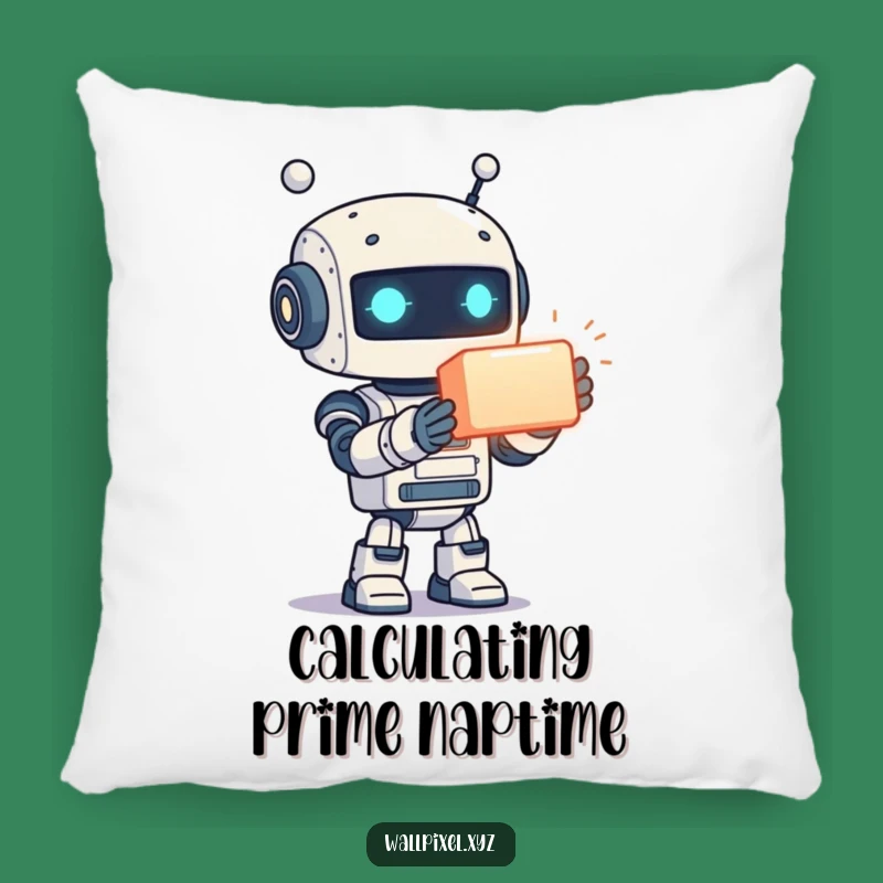 Funny Pillow: Pixelated Robot Friend, Glowing Cube Hug, Comfy Sci-Fi Humor