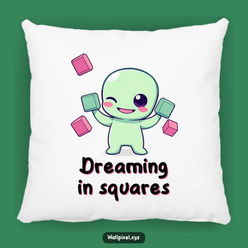 Funny Pixel Alien Pillow: Cozy Sci-Fi Character Cushion Decor