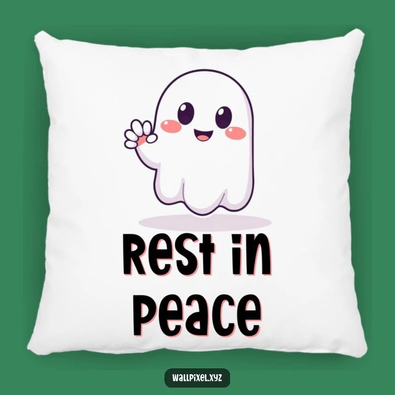 Funny Pixel Ghost Pillow - Friendly Waver, Perfect Funny Gift for Cozy Comfort