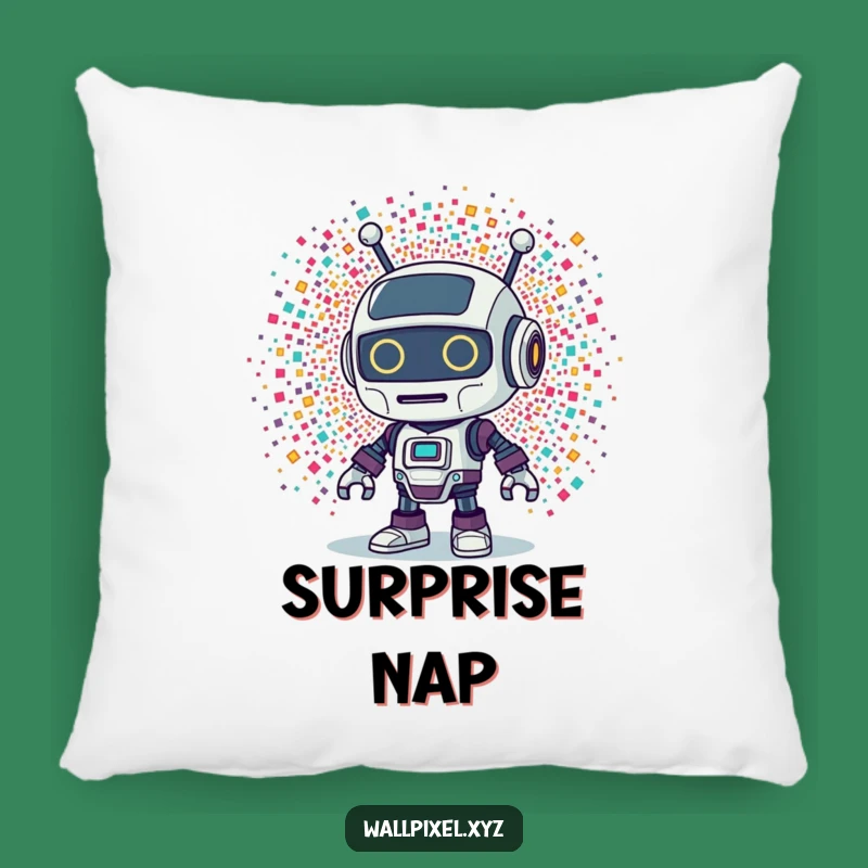 Funny Retro Robot Pillow: Cozy and Hilarious Decor for Your Space