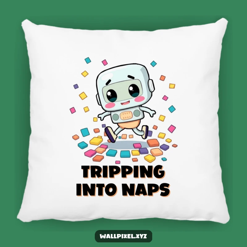 Funny Retro Tripping Character Pillow: Cozy Up with Hilarious Mishaps!