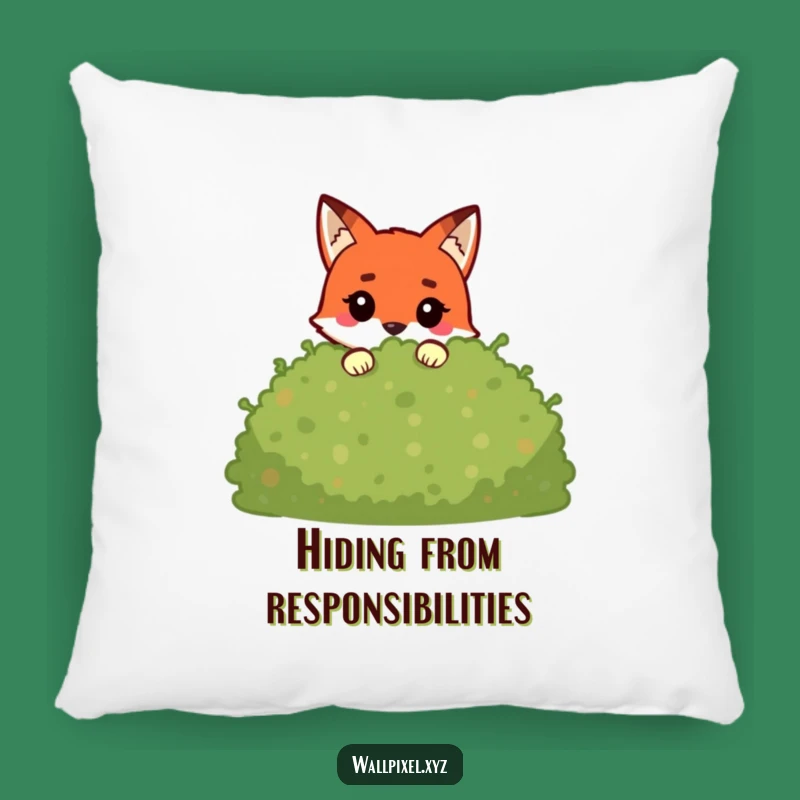 Cozy Funny Pixel Fox Pillow: Blocky Character Peeking, Cute Gaming Decor Gift!