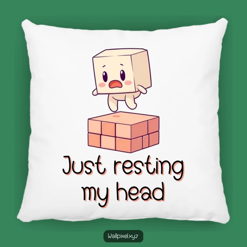 Funny Blocky Figure Glitch Pillow - Comfy Humor Pixel Art Cushion Gift