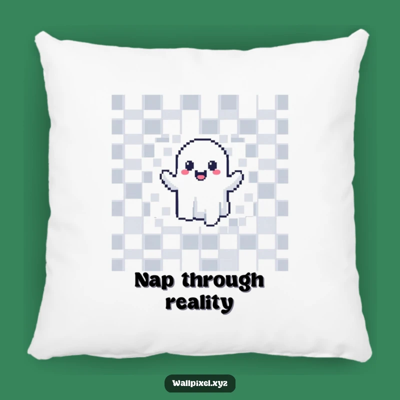 Funny Pixel Ghost Pillow: Soft Retro Gaming Accent for Your Couch Gift