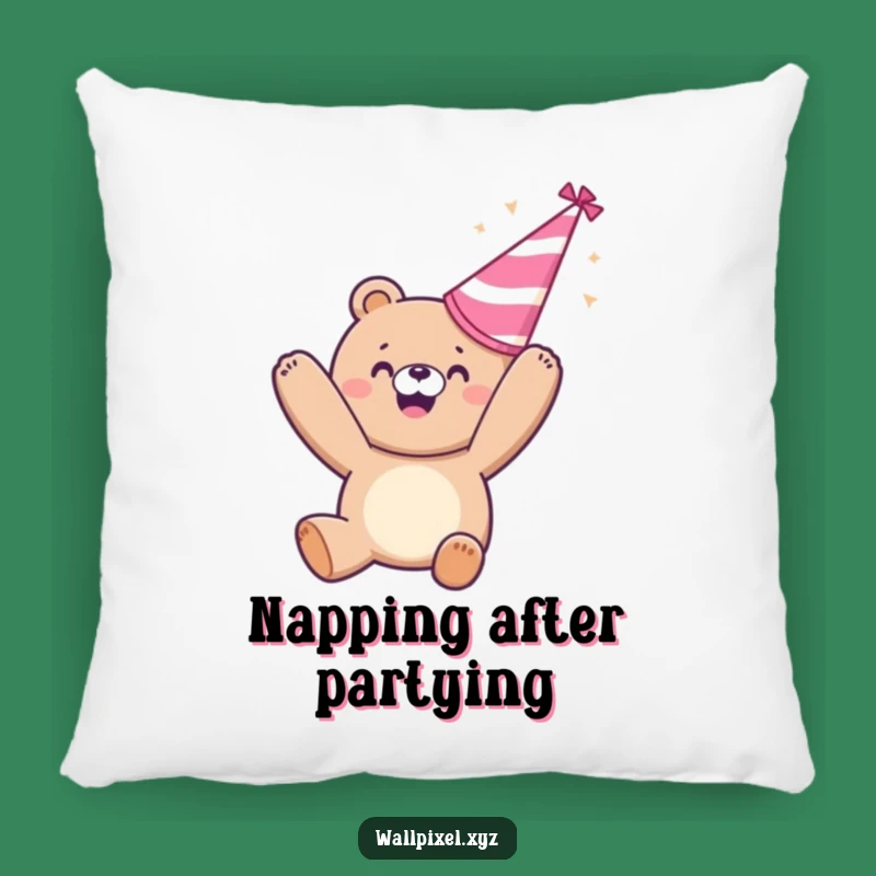 Funny Pixelated Bear Party Pillow - Comfy Celebration Pillow with Humorous Charm Gift!