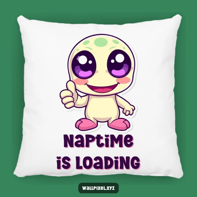 Funny Pixel Alien Laughing Pillow - Cozy Retro Gaming Accent Decor Gift