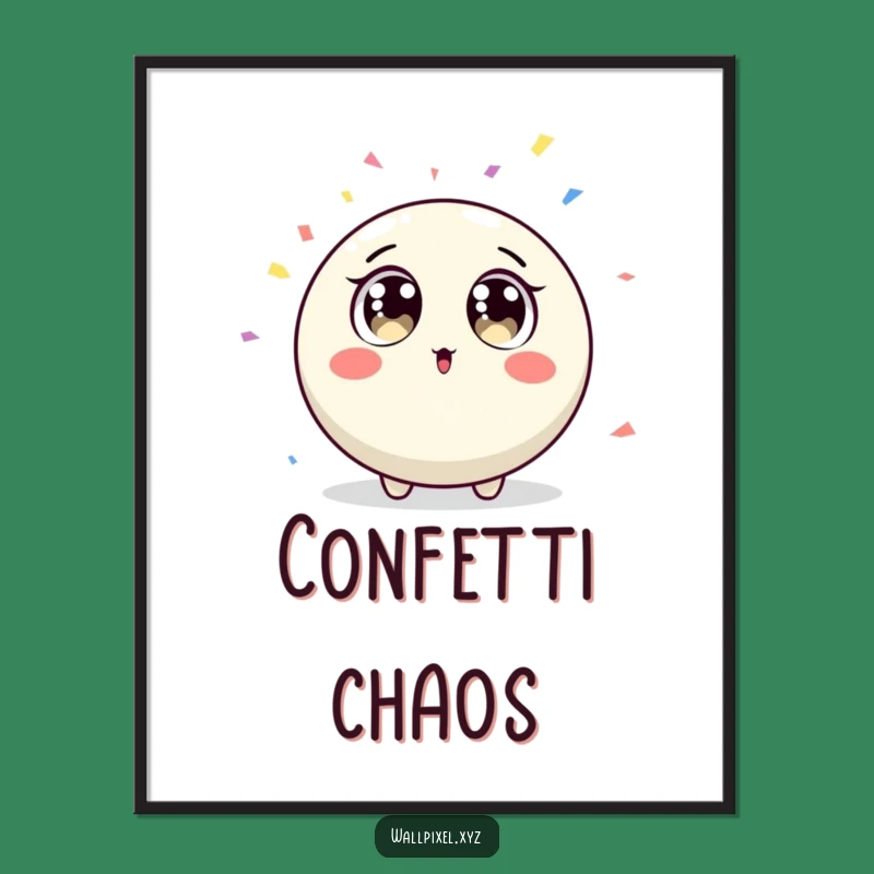 Funny Pixel Surprise Confetti Digital Art - Festive Wall Decor