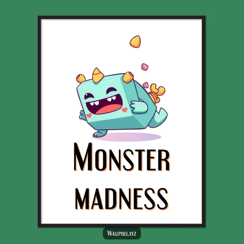 Funny Monster Tumble Digital Art - Goofy Character Decor