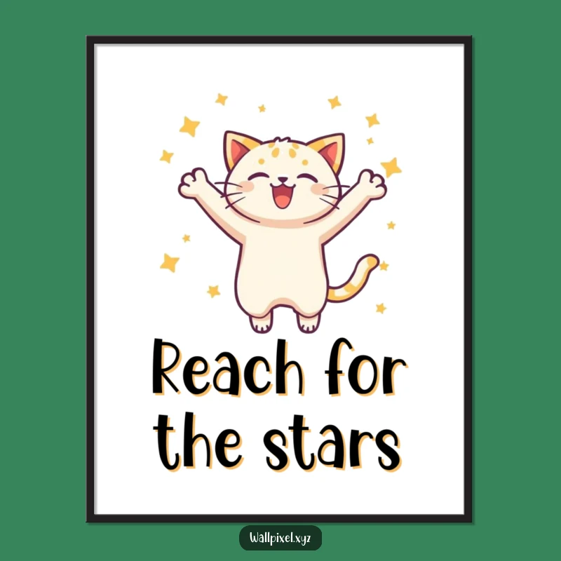 Funny Pixel Cat Digital Art - Instant Download for Retro Decor