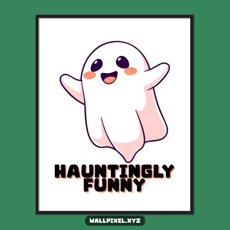 Funny Pixel Ghost Digital Art: Instant Spooky Laughter for Your Walls