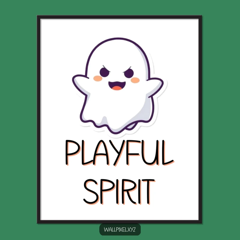 Funny Pixel Ghost Peek-a-Boo Digital Art: Instant Spooky Decor