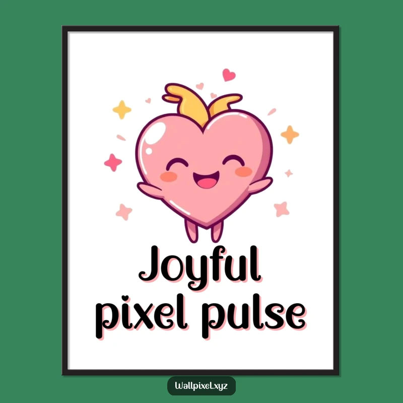 Funny Pixel Heart Digital Print: Joyful Pulse Art, Hilarious Instant Love Gift!