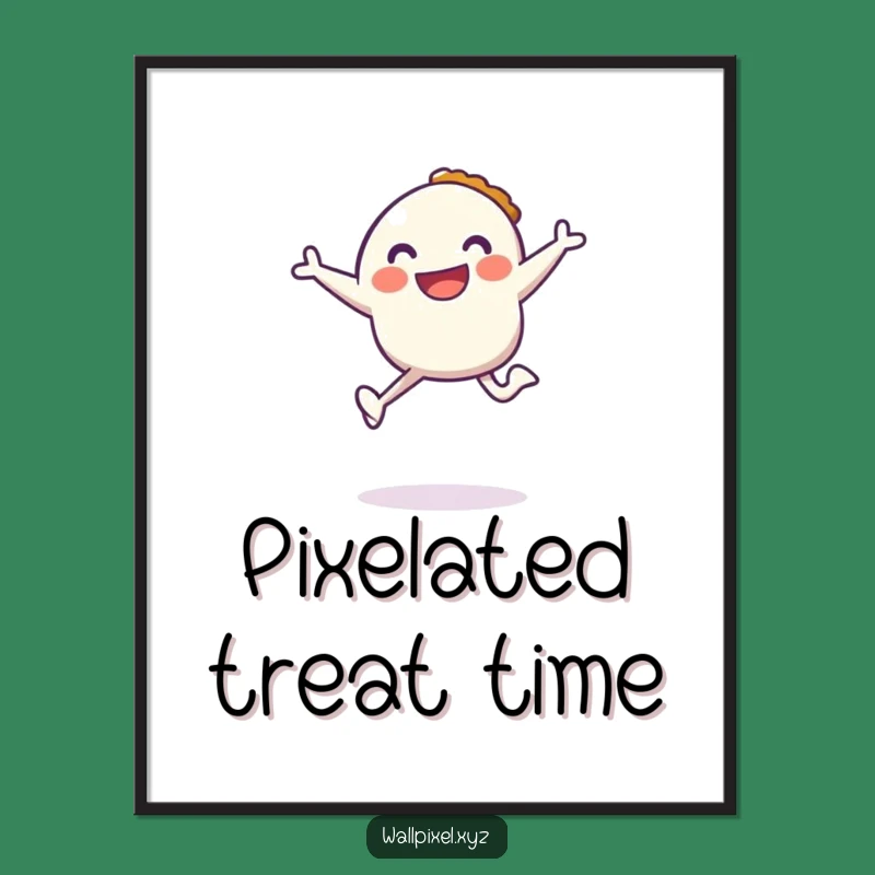 Funny Pixel Pie Digital Art - Retro Gaming Wall Decor