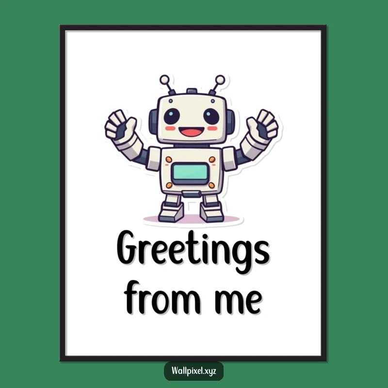 Funny Pixel Robot Digital Art - Instant Download for Retro Decor