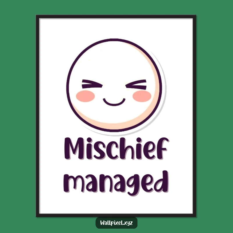 Funny Pixel Smiley Digital Print: Mischievous Wink Art, Hilarious Instant Gift!
