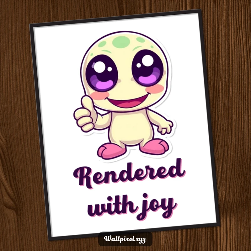 Funny pixelated alien character laughing with big pixel eyes, giving a thumbs up. Instant download retro gaming digital art.
