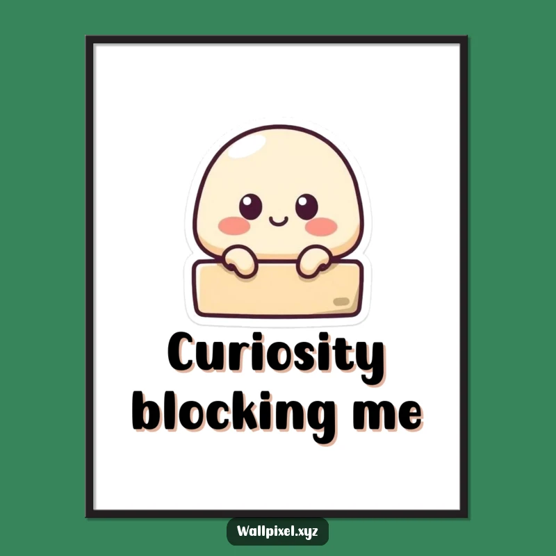 Retro Funny Pixel Blob Art Print: Inject Playful Curiosity into Your Decor