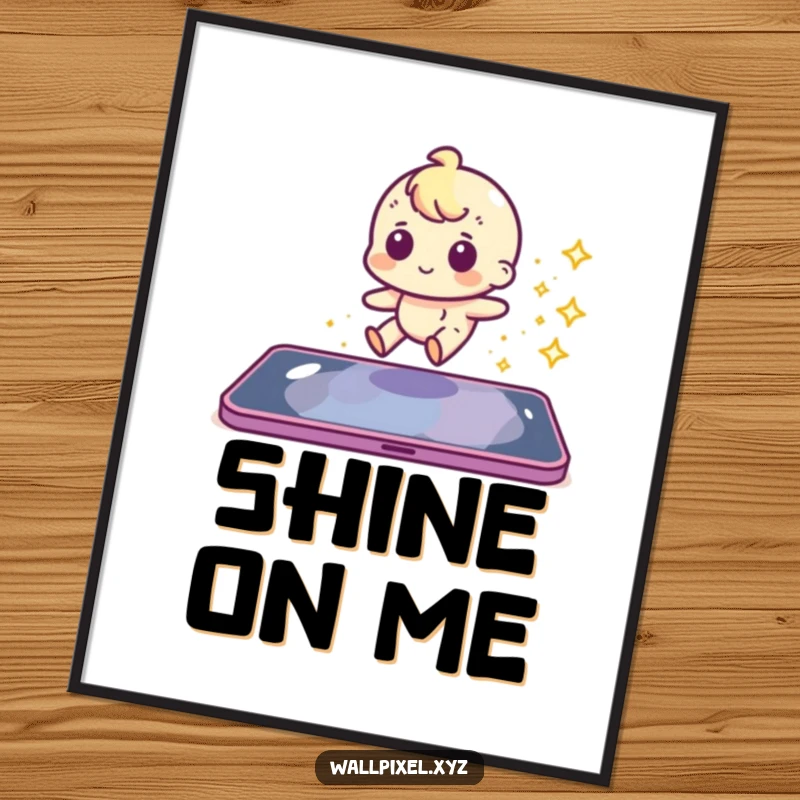 Funny pixel character sliding with a vibrant sparkly trail in a digital art print.