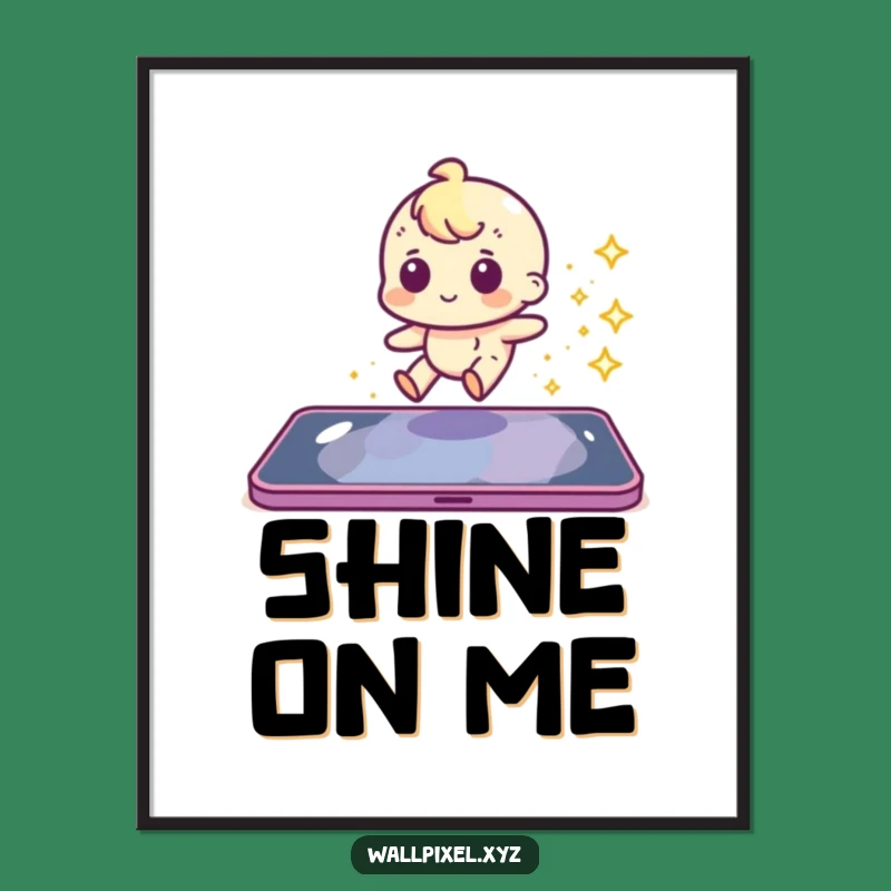 Funny Pixel Slide Sparkle Digital Art - Retro Gaming Decor