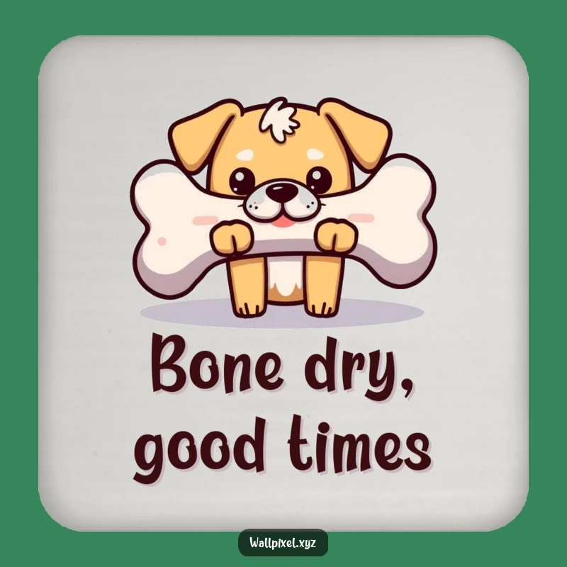 Funny Pixel Dog Bone Coaster: Retro Gaming Protection for Dog Lovers