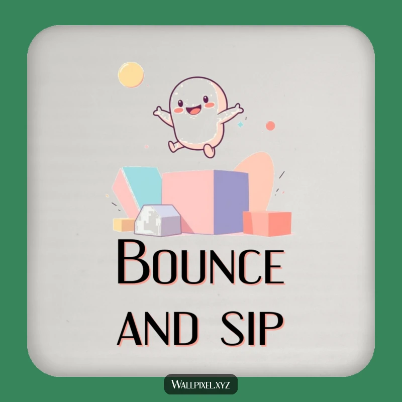 Funny Pixel Bounce Coaster - Geometric Bar Accessory