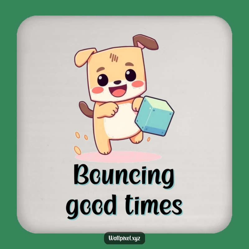 Funny Pixel Dog Chase Coaster: Retro Game Protection for Your Surfaces