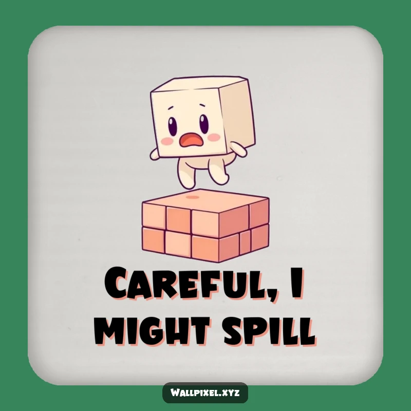 Funny Blocky Figure Pixel Trip Coaster - Protect Surfaces with Humor