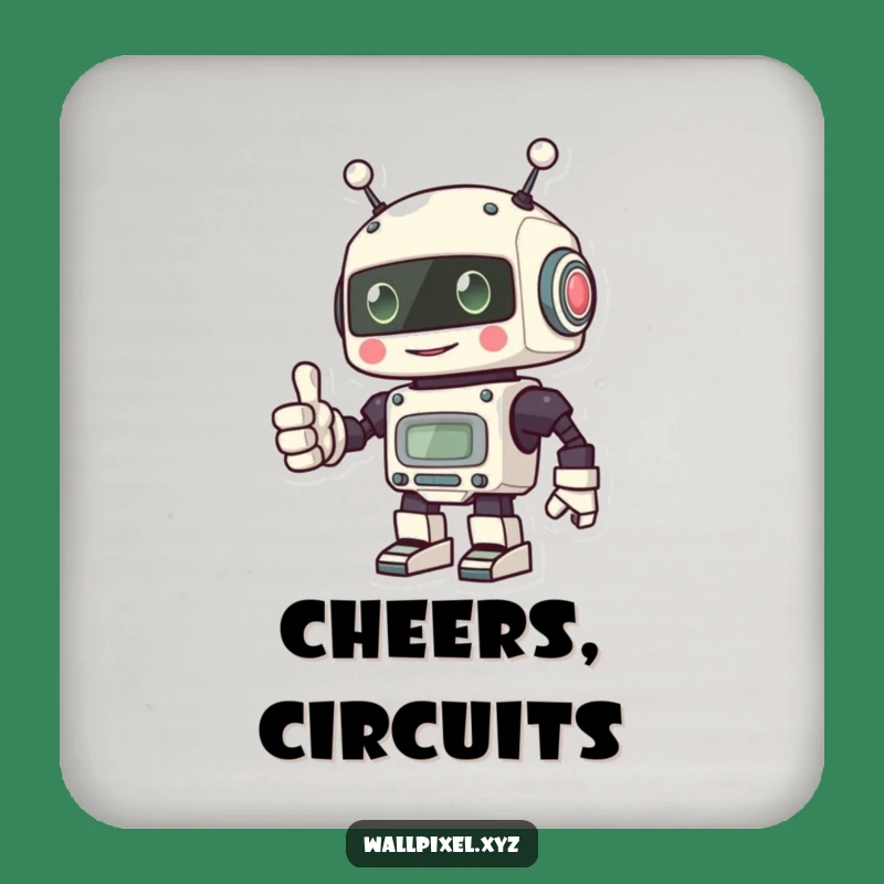 Funny Pixel Robot Coaster: Positive Protection for Your Surfaces