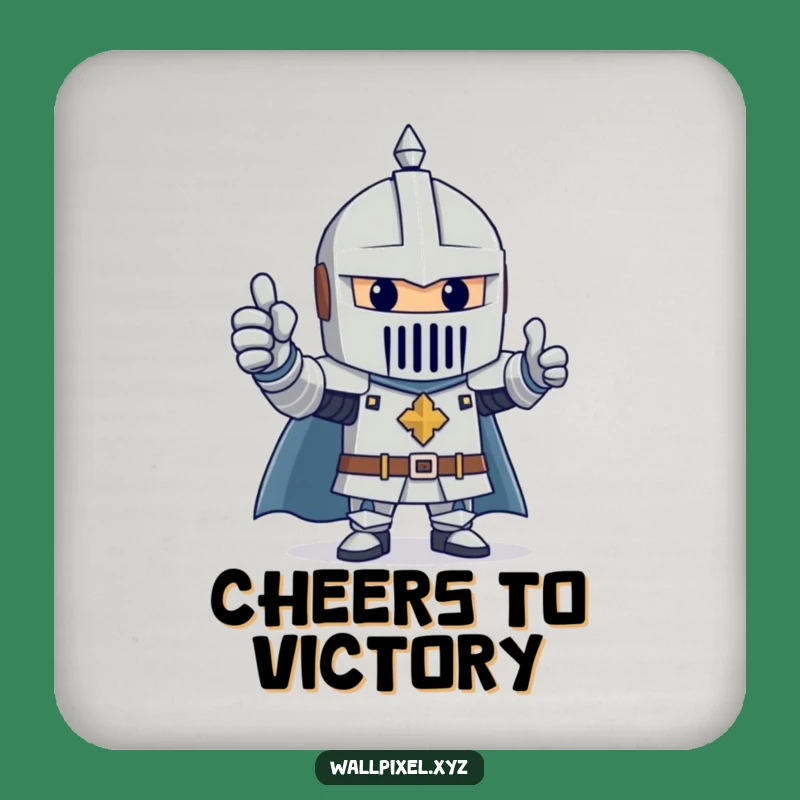 Funny Block Knight Coaster: Protect Surfaces with Heroic Cheer!