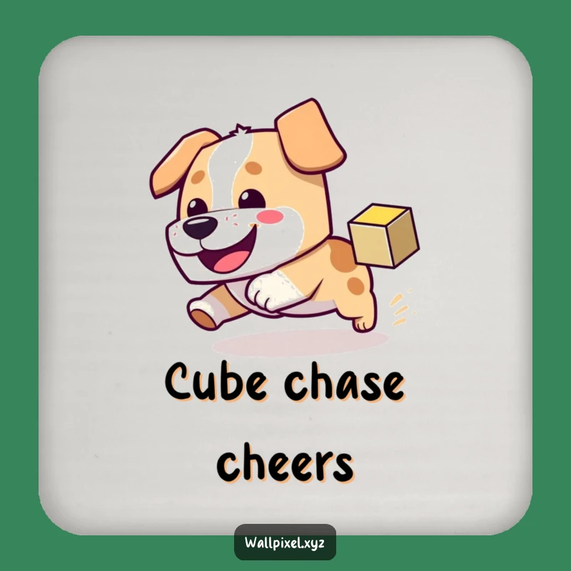 Funny Block Dog Drink Coaster - Protect Surfaces with Pixel Style
