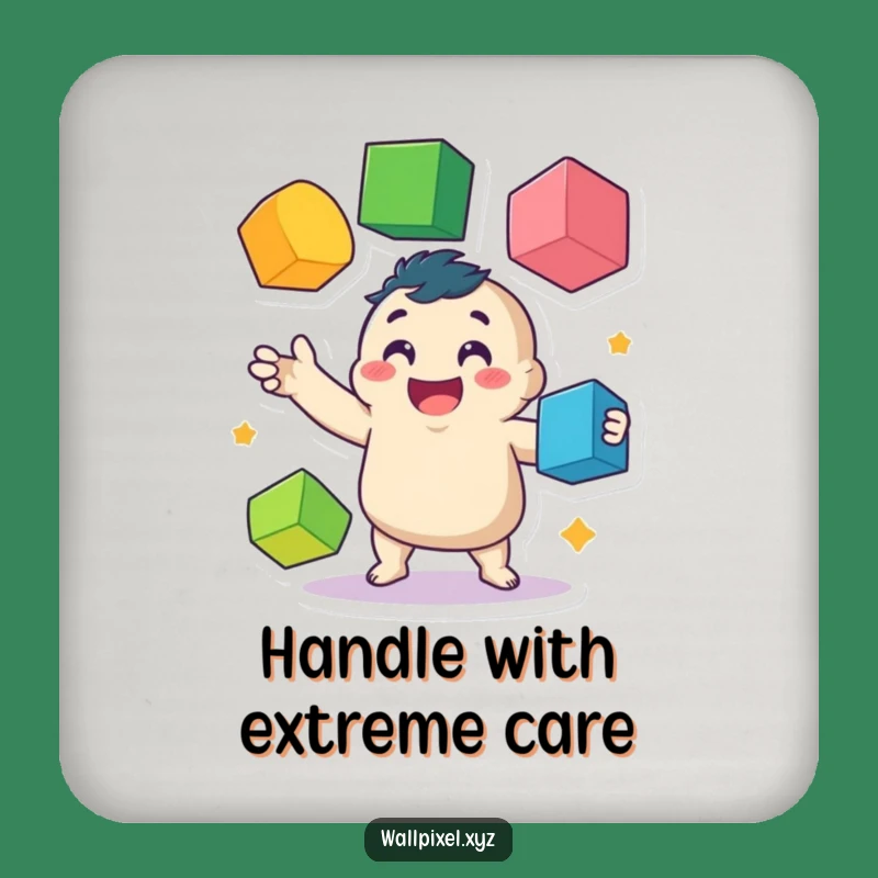 Funny Drink Coasters: Pixel Juggler Set, Colorful Cubes, Protect Surfaces