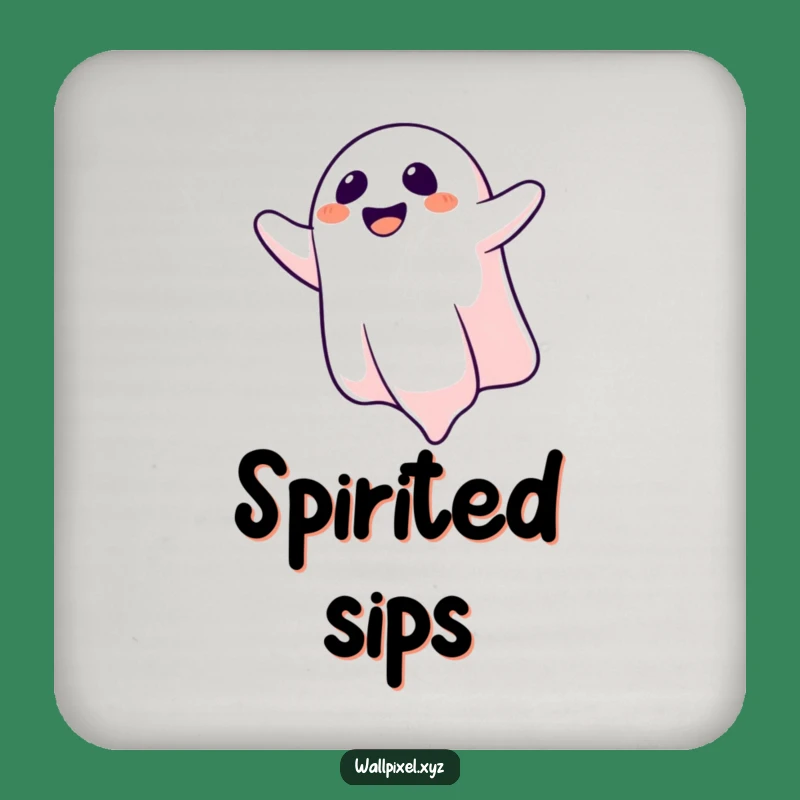 Funny Ghostly Laughter Coaster: Protect Surfaces with Spooky Fun Art