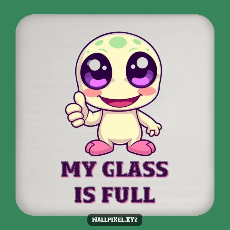 Funny Pixel Alien Laughing Coaster Set - Retro Gaming Drink Decor Gift