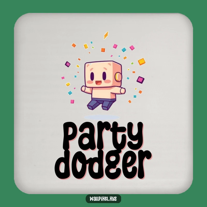 Funny Pixel Confetti Coaster: Protect Surfaces with Retro Gaming Art