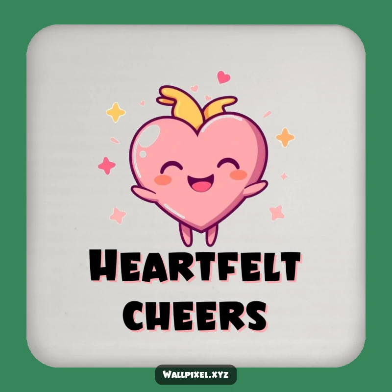 Funny Pixel Heart Coasters: Joyful Pulse Set, Hilarious Love Decor Gift!