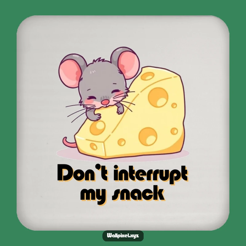 Funny Pixel Mouse Cheese Coaster Set - Protect Surfaces with Humor