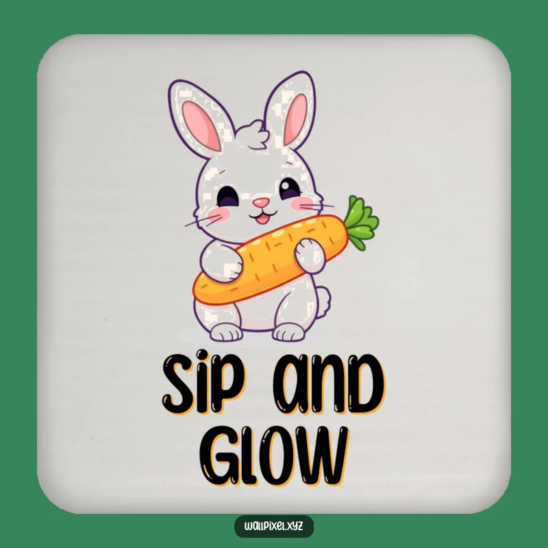 Funny Pixel Rabbit Carrot Coaster - Glowing Veggie, Perfect Funny Gift for Tables