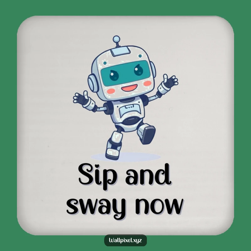 Funny Pixel Robot Dance Coaster: Protect Surfaces with Retro Moves