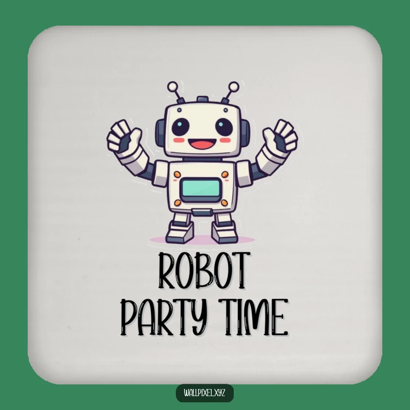 Funny Pixel Robot Drink Coaster - Protect Surfaces with Retro Style
