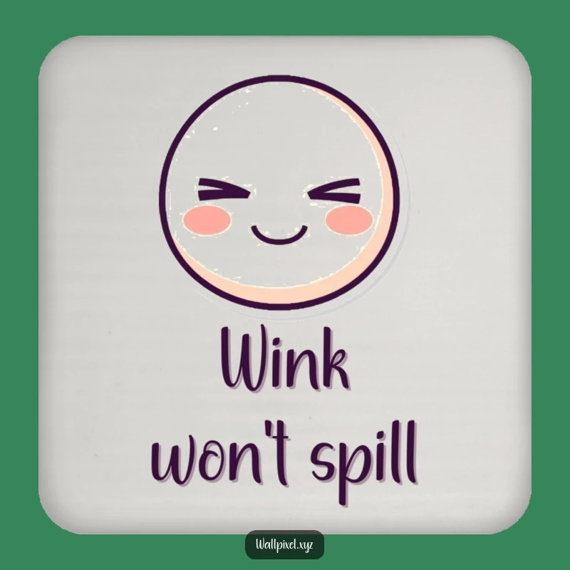 Funny Pixel Smiley Coasters: Mischievous Wink Set, Hilarious Retro Decor Gift!