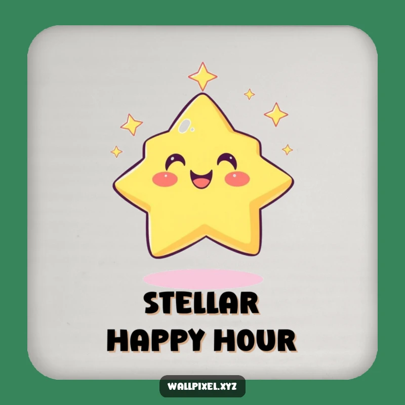 Funny Pixel Star Coasters: Twinkling Set, Hilarious Retro Drink Gift!