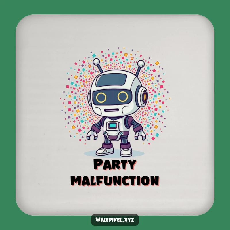 Funny Retro Robot Coaster: Hilarious Protection for Your Surfaces
