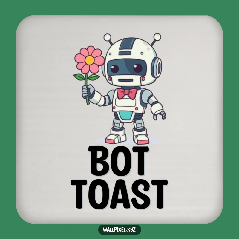 Funny Retro Robot Flower Coaster, Protecting Surfaces with Style